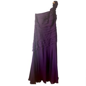 Purple Chiffon One Shoulder Dress
